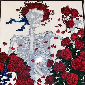 Vintage 90s Bertha and Scarlet Begonias clear window sticker.